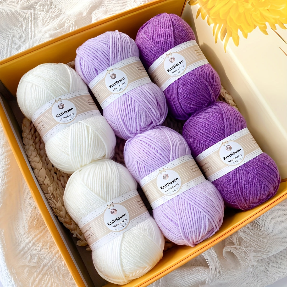 TEMU 6pcs Knitting Yarn Bundle - Acrylic Fiber, Colored For Diy Sweaters, Scarves, And Shoes, Crafting Projects, Knitting Projects | | Cozy Material,