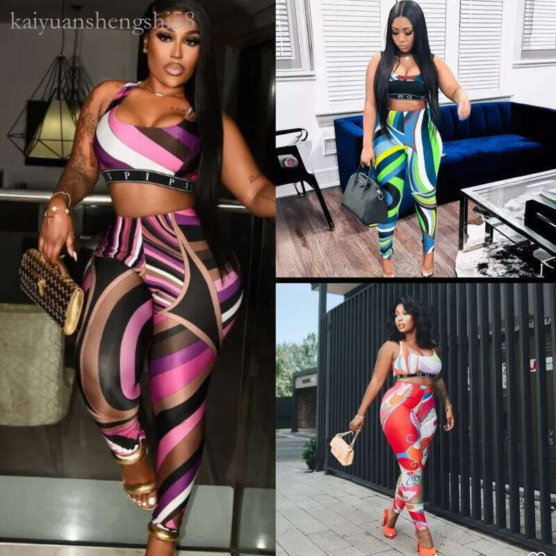 Pucci bathing suit 2025 Summer Designer Tracksuits For Womens 2 PCS Yoga Two Piece Set pucci outfit High Waist Tanks And pucci Slim Pants Sports Out