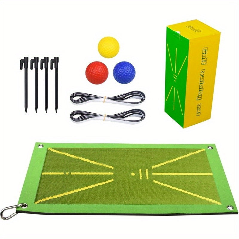 TEMU Golf Swing Training Mat Pro With Instant Swing Path | Non-woven Fabric Impact Practice Pad & Rubber Base | Portable Indoor-outdoor Golf Skills