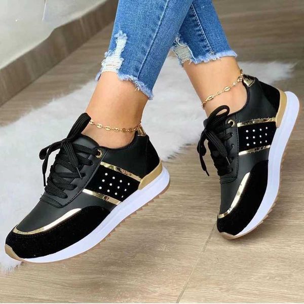 Casual Shoes New womens sports shoes platform shoes leather patches work and leisure sports shoes womens outdoor running vulcanized shoes pa