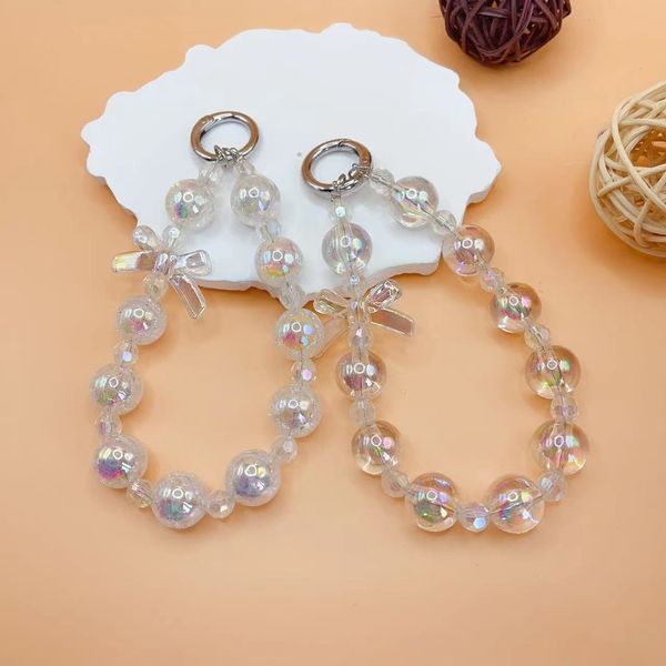 ddmygifts Same handmade bead bow pendant, fashionable and versatile, mobile phone chain bag, key pendant A