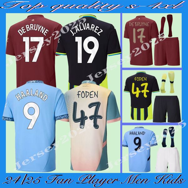 Baby Kids Clothing Customized kid 2425 Children athletic outdoor apparel jerseys mans citys boy jersey HAALAND DE BRUYNE FODEN GREALISH RODR