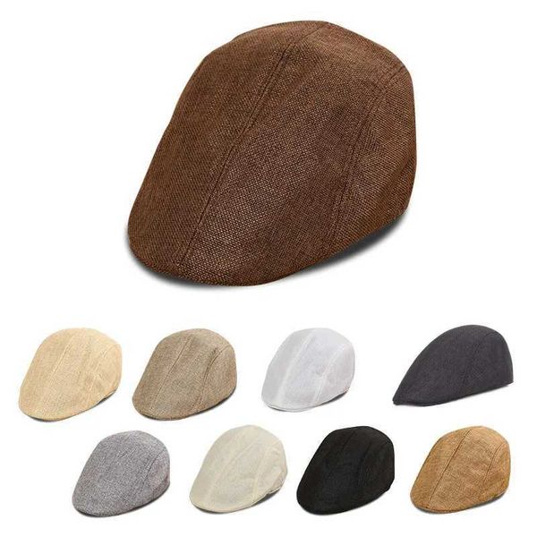 Berets 2020 Men Beret Vintage Herringbone Gatsby Tweed Peaky Blinders Hat Beret Hat Spring Flat Peaked Beret Hats z241018