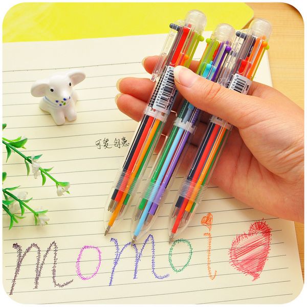 Ballpoint Pens 40 Pcs South Korean Creative Stationery Lovely Multicolor Pen Rod Multifunctional Press Ink Color or 6 230630