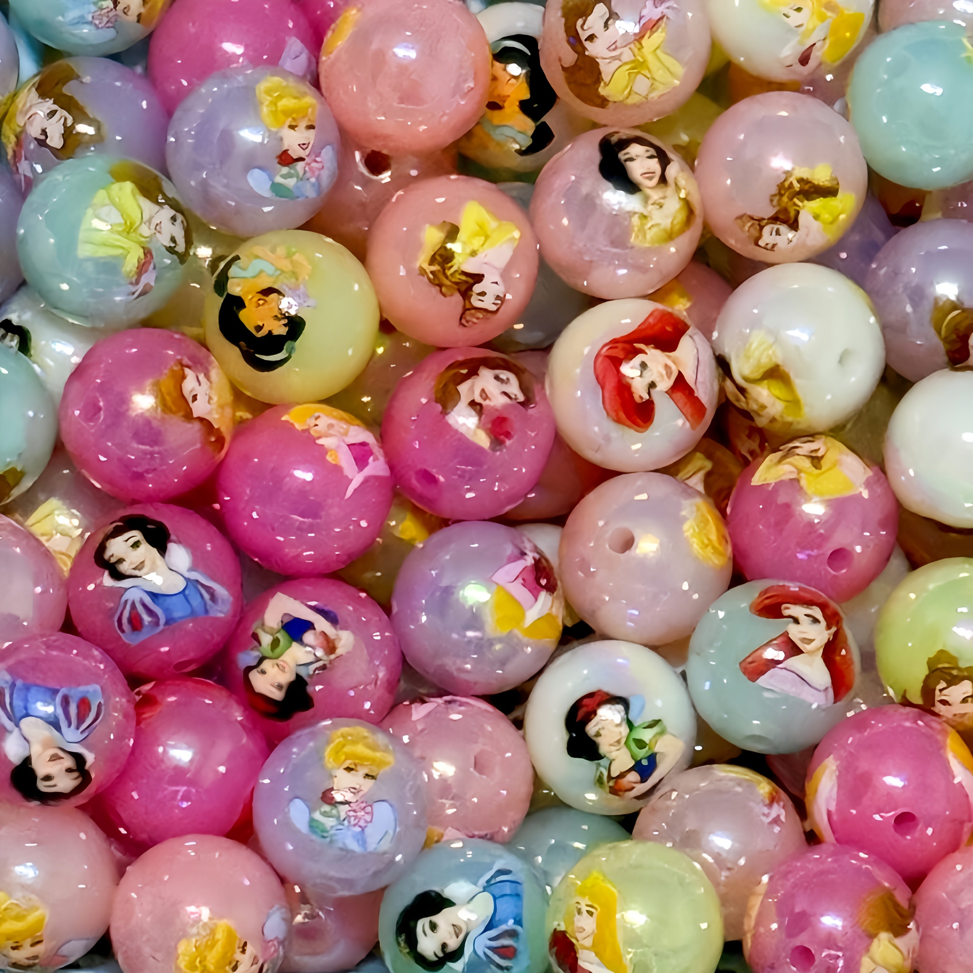 TEMU 10pcs Colorful Beads With Holes, Making, Round Beads For Pens, Necklaces, Keychains, Bracelets, Hair Clips, Phone Straps, Bag Accessories, Shoe