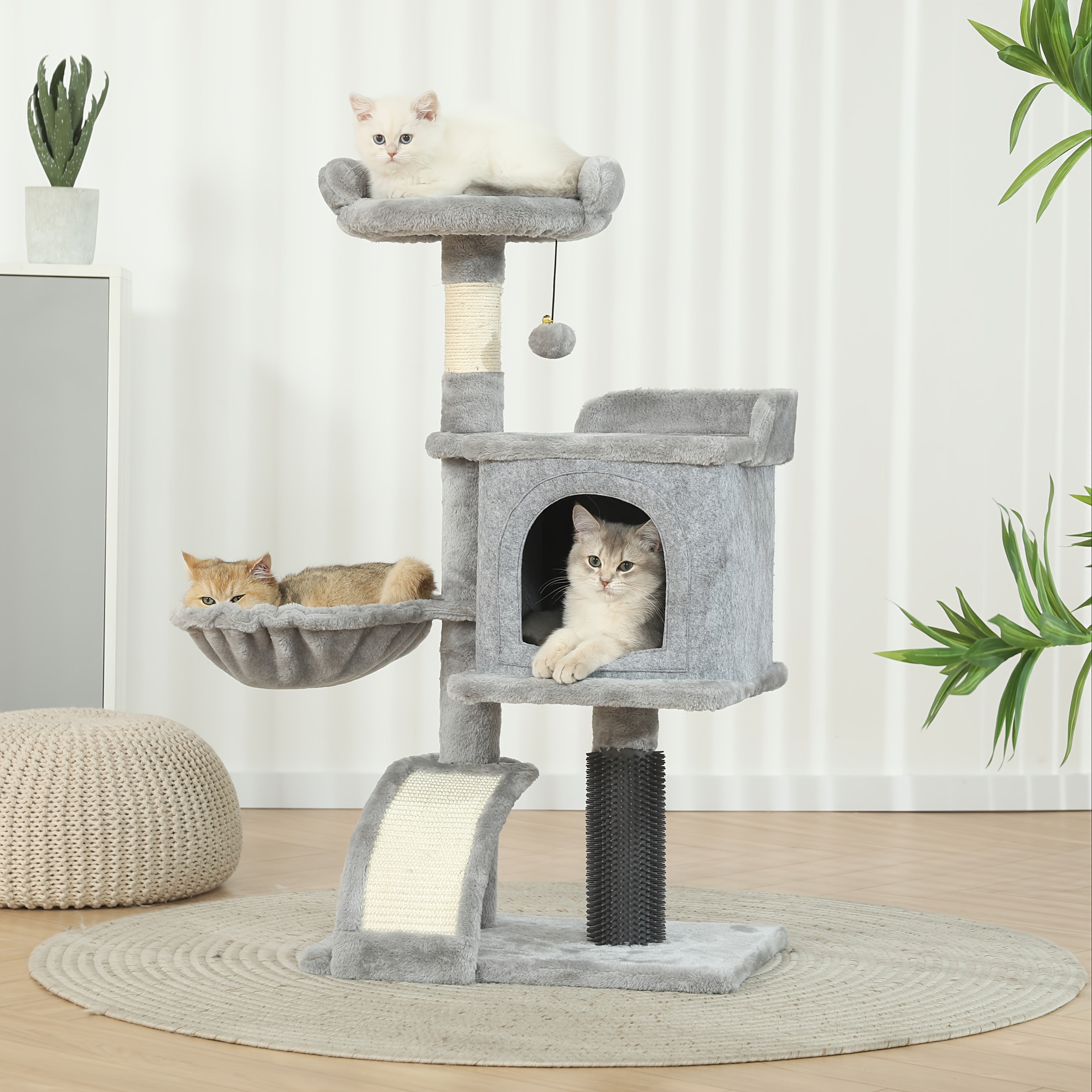 TEMU 36.6" Multi-level Cat Tree Tower With Cozy Condos, Sisal Scratching Posts & Plush Perch - Stable Non-wobbling Design, Perfect Valentine's ,