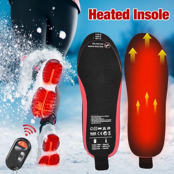 Shoe Parts Accessories Electric Heating Insoles For Winter 2100Mah Rechargeable Remote Control Heated Insole Camping Warm Foot Warmer Can Cu
