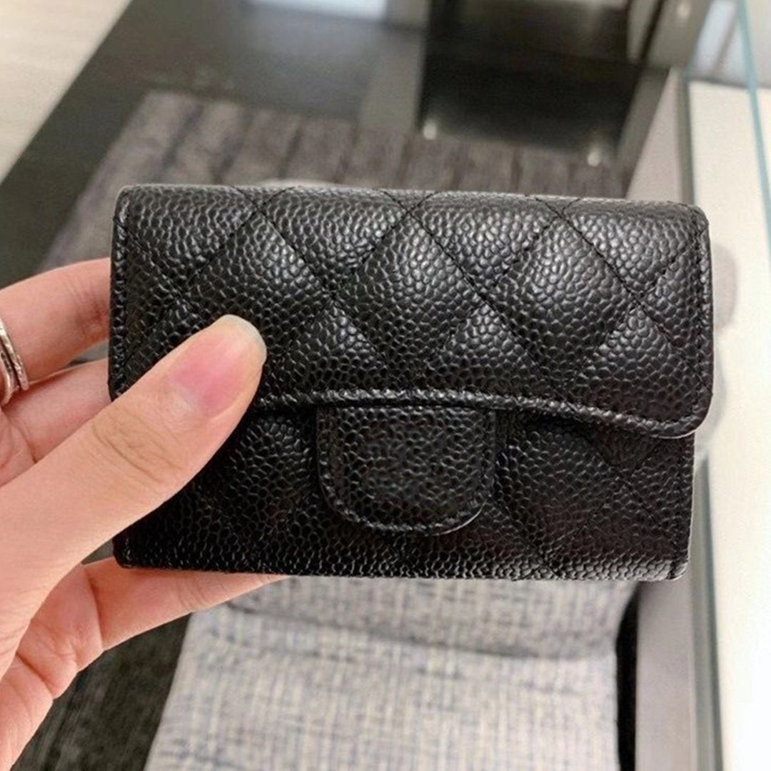 Classic Designer Card Holder Wallet Luxury Credit Cards Flap Bag Womans Genuine Leather Coin Purses Mans Travel Documents Passport Holders With Box