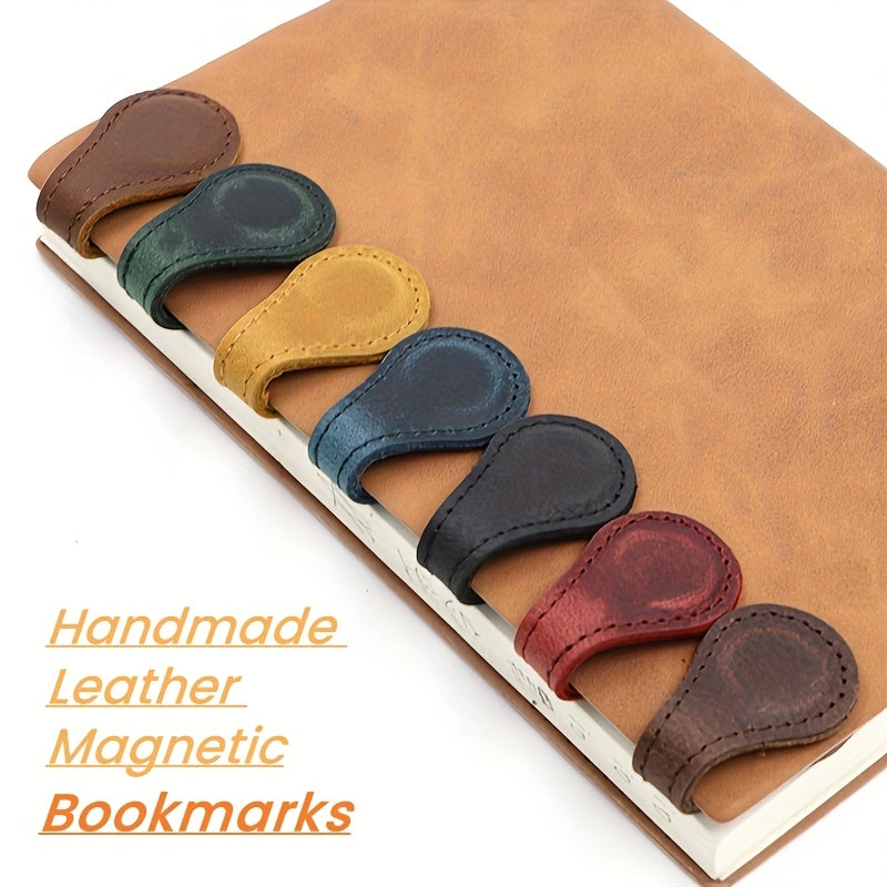 TEMU 5pcs Bookmarks Clips For Reading Women Men, Retro-style Double-sided, Leather Bookmarkers With Manual Account Clip For Study And Office, Easter