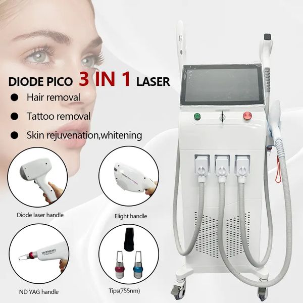 Factory Outlet Skin Rejuvenation Q Switched Picosecond + 808 Diode Laser + OPT Elight Hair Removal Pain-free Depilation Anti-pigment Tattoo