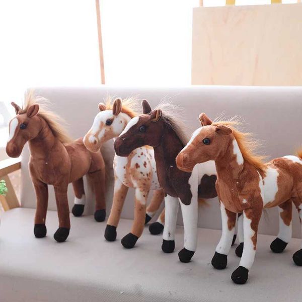 Plush Dolls 30cm simulation horse plush toy cute filling animal zebra doll soft realistic horse toy childrens birthday gift J240410
