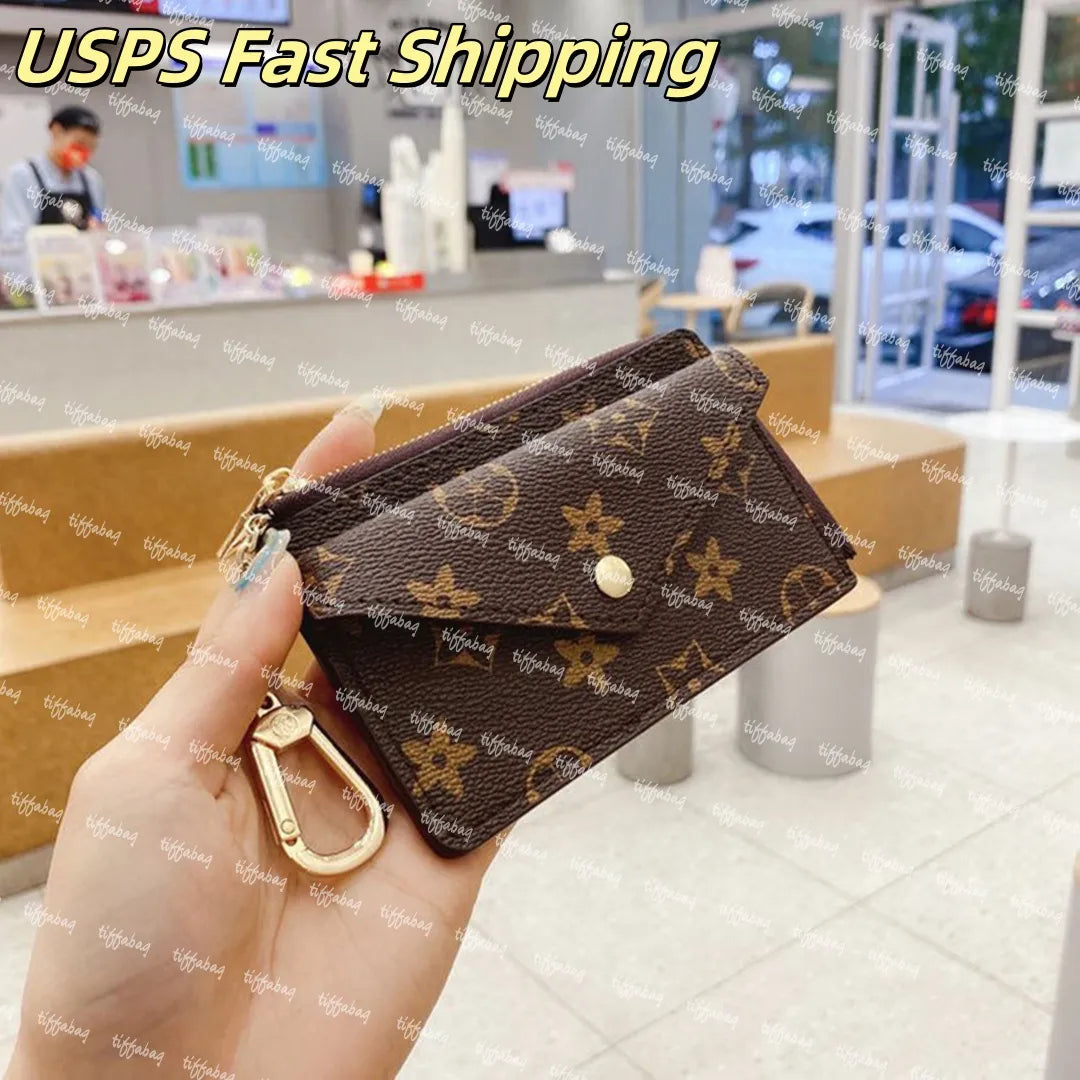 Fashion Designer Wallet Luxurys Women Short Purse Embossed Flower Letters Wallets Credit Card Holders Ladies Plaid Money Clutch Bags Holders Luggage