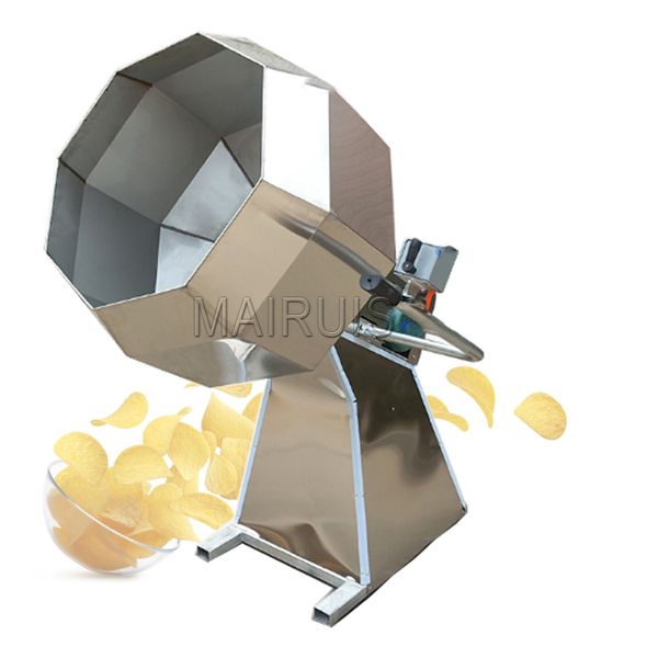 Industrial Fried Snacks Food Octagonal Seasoning Coating Machine Pellet Snacks And Chips Flavoring Mixer