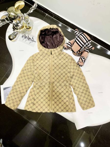 Popular baby down jacket logo printing kids coat Khaki canvas kids designer clothes winter boys girl Outwear