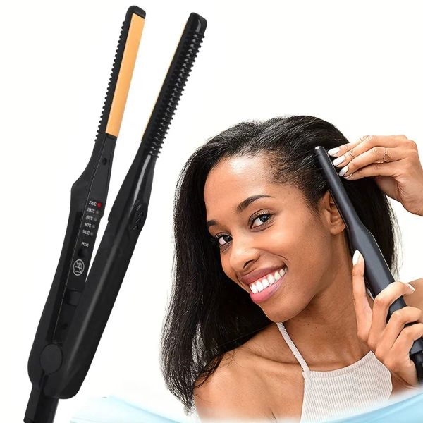 2 In 1 Straightener and Curler Mini Flat Straightening Styg Tools Ceramic Hair Crimper Corrugation Curg Iron