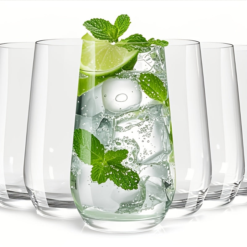 TEMU Drinking Glasses Set Of 6, 16.4 Oz Glasses, Tall Glass Cups, Highball Glass For , Juice, , Iced Tea, Kitchen And Bar Glassware, Gift