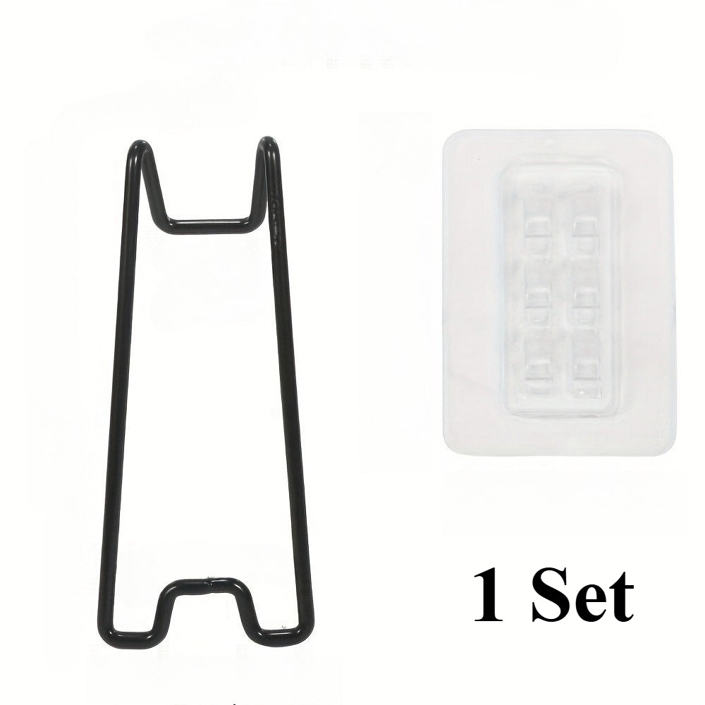 TEMU 2pcs-1 Set Stainless Steel Photo Frame Stands - Self-adhesive Adjustable 14.99-25.91 Cm Style Durable Metal Display Stands For Artwork, Photos,