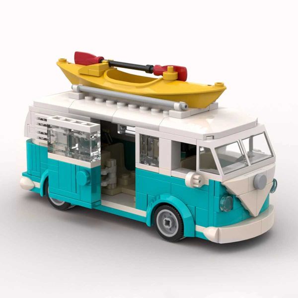 MOC Technical Car T1 Camper Van Vehicle 309PCS Model Building Blocks Toys For Children Toy Kids Gifts Ci Car BricksXJ250113