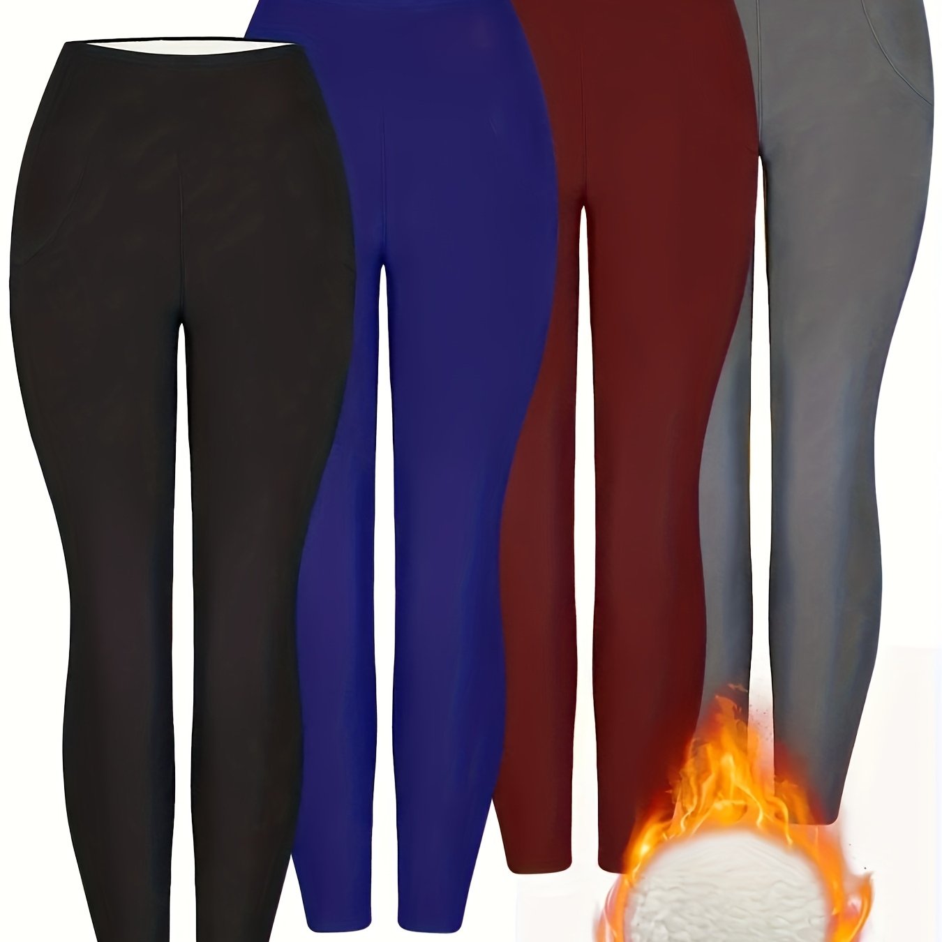TEMU 4pcs Set Of Women's Autumn And Winter Leggings, A Boutique And Versatile Fashionable Outerwear That Highlights The Beautiful Lines Of The Body,