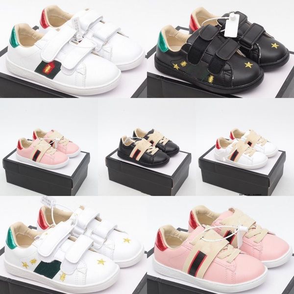 Shoes Designer Casual Kids Bee Trainers Toddler Baby Shoe Big Kid Youth Sneaker Infants Girls Boys Children Black White Pink Green