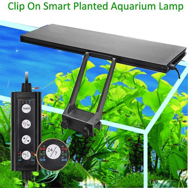 Clip On RGBW LED Aquarium Light with External Timer Controller Waterproof Fish Tank Aquariums Decor Lighting Planted Lights Z250205