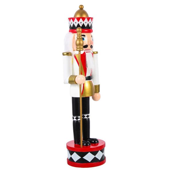 Standing Drum Nutcracker Christmas Decor Indoor Ornament Classic Wooden Nutcrackers Craft Xmas Party Y240808