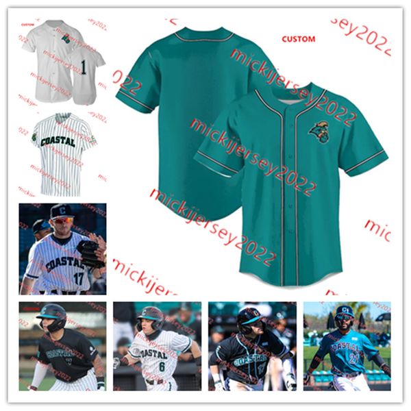 Blake Barthol Ty Dooley Coastal Carolina Baseball Jersey Zack Beach Custom Mens Tanner Garrison Dean Mihos Anthony Galason Coastal Carolina