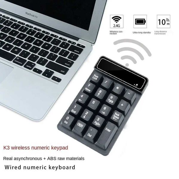 2.4G Wireless Usb Number BT Keyboard with Digital Display Rechargeable Mini 19 Keys Numeric Smart Keypad Office Supplies M240907
