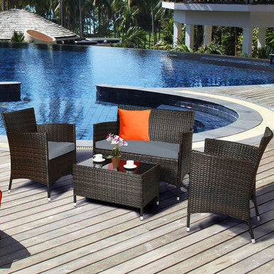 Rattan Patio Furniture Set (8-Piece Set)