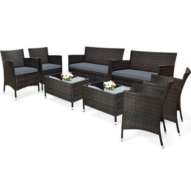 Rattan Patio Furniture Set (8-Piece Set)