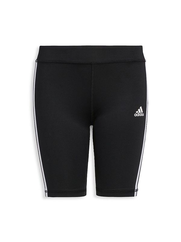 Girl's 3 Stripe Biker Shorts - Black - L(14-16)