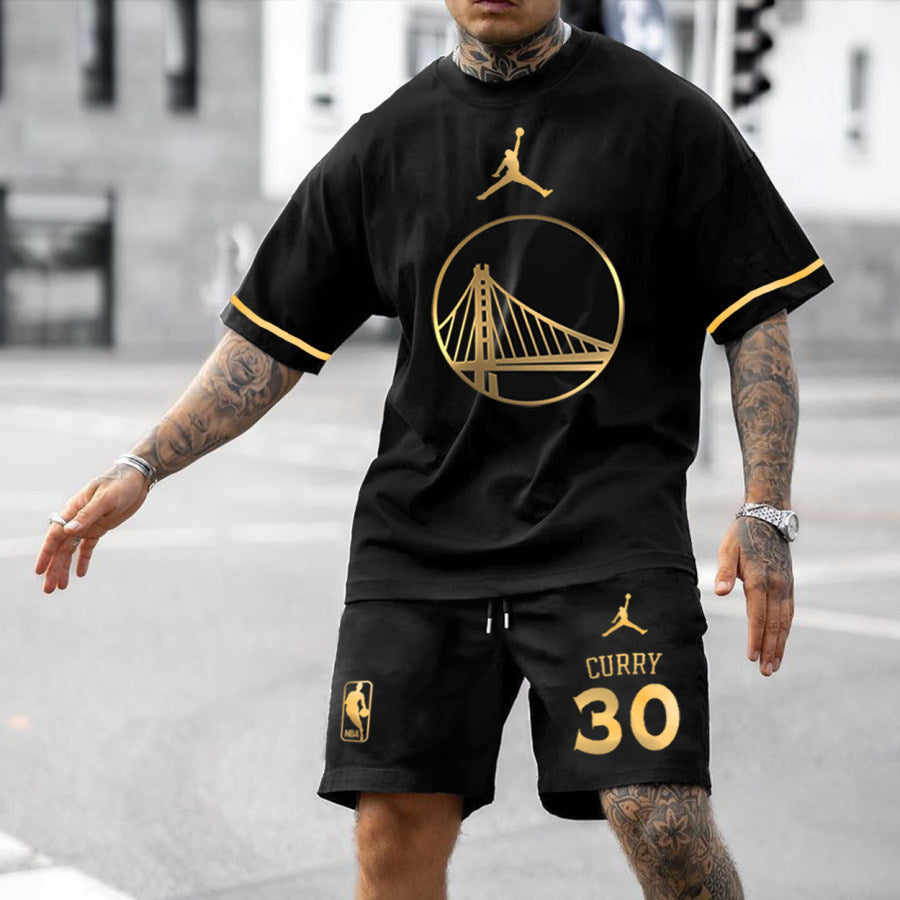 Men's WR Basketball Printed Jersey Sports Shorts Suit