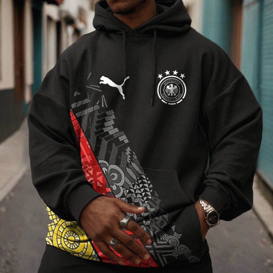 2024 Football Men's Casual Long Sleeve Hoodie