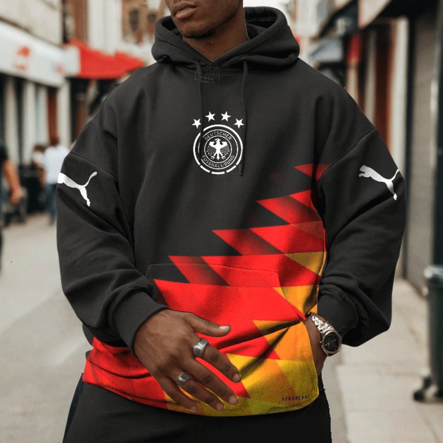 2024 Football Men's Casual Long Sleeve Hoodie