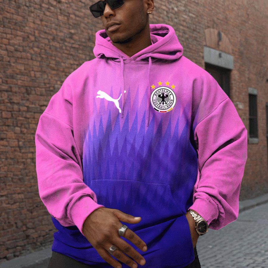 2024 Football Germany Trikot Pink Casual Long Sleeve Hoodie