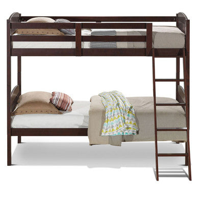 Solid Hardwood Twin Bunk Beds with Ladder