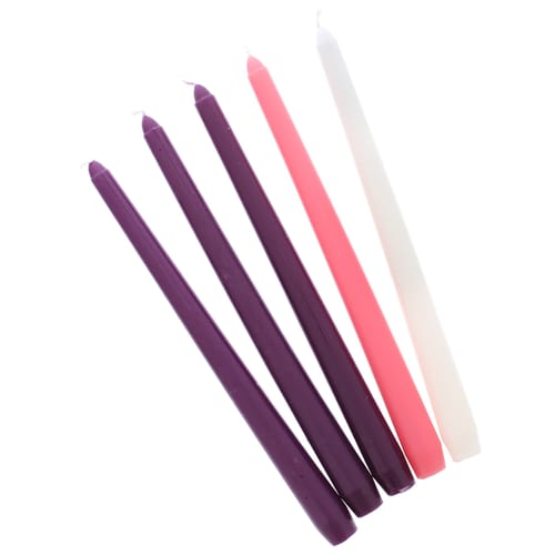 Advent Candles Set of 5 - 10&amp;quot; x 3-4&amp;quot;