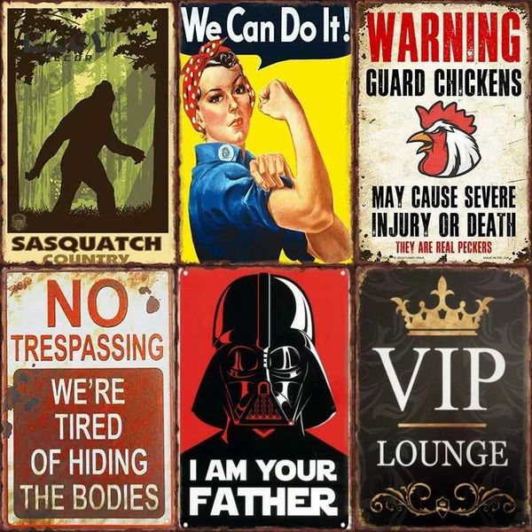 Vintage Warning Tin Sign Poster Art Wall Decor Metal Plates Home Plaque Metal Signs Decorative Accessories Paintings ralXJ241209