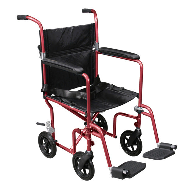 Flyweight Lightweight Transport Wheelchair with Removable Wheels