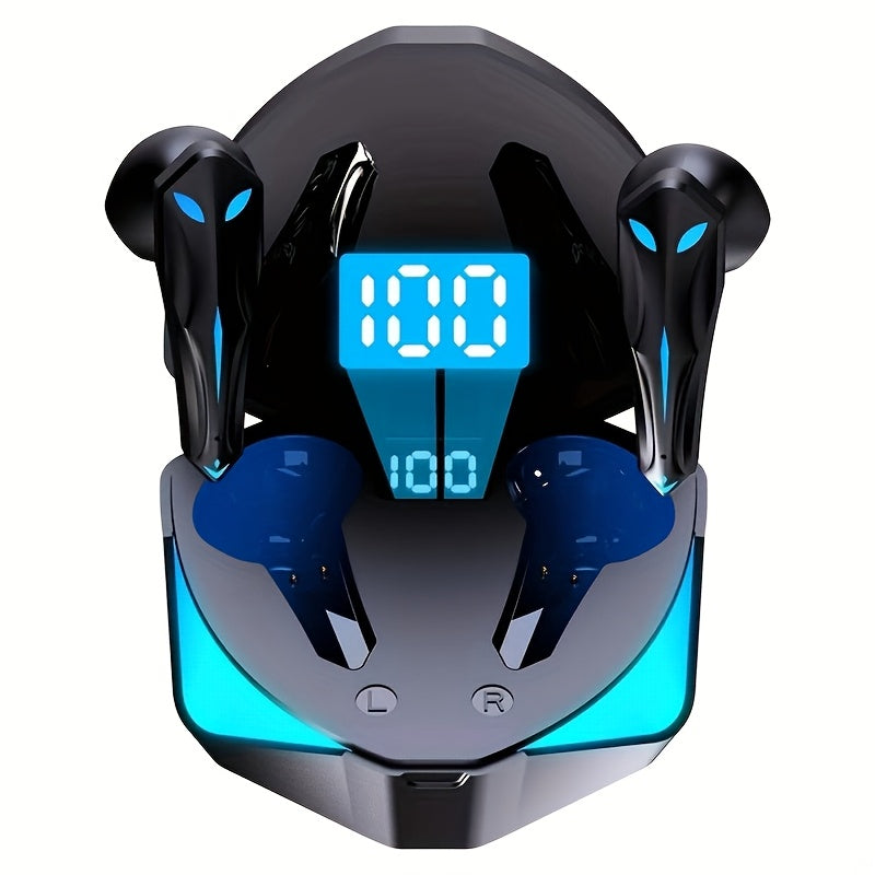 TEMU Wireless Bt Gaming Earbuds, Low Headset, Charging Box With Led Light, Music-call-game Triple Mode For Fitness Outdoor