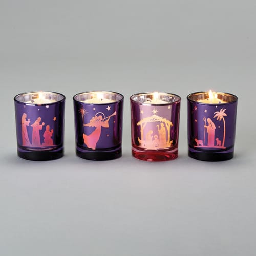 Nativity Advent Votive Candle Holders