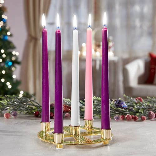 Prophetic Words Brass Advent Candleholder