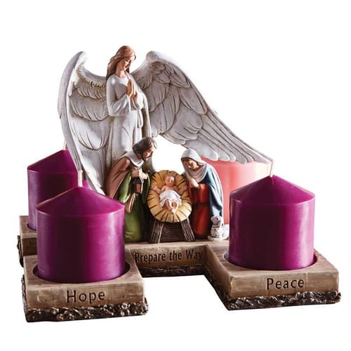 Nativity Pillar Advent Candleholder