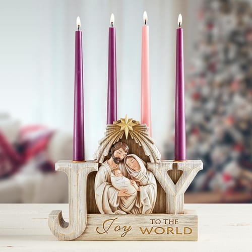 Joy to the World Advent Candleholder