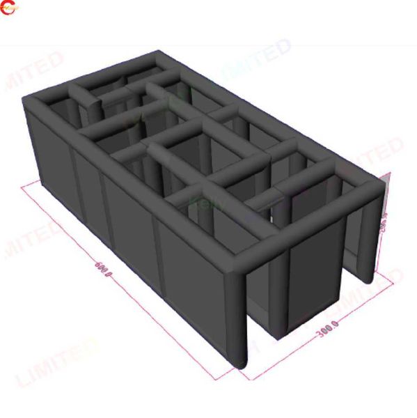 Halloween Outdoor activities party rental black inflatable maze 6x3m air bounce house leisure sport games for kids