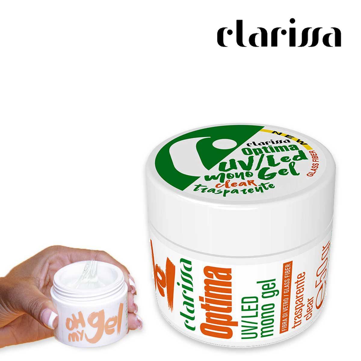 Clarissa Optima UV-LED Monogel przezroczyste włókno szklane 50 gram