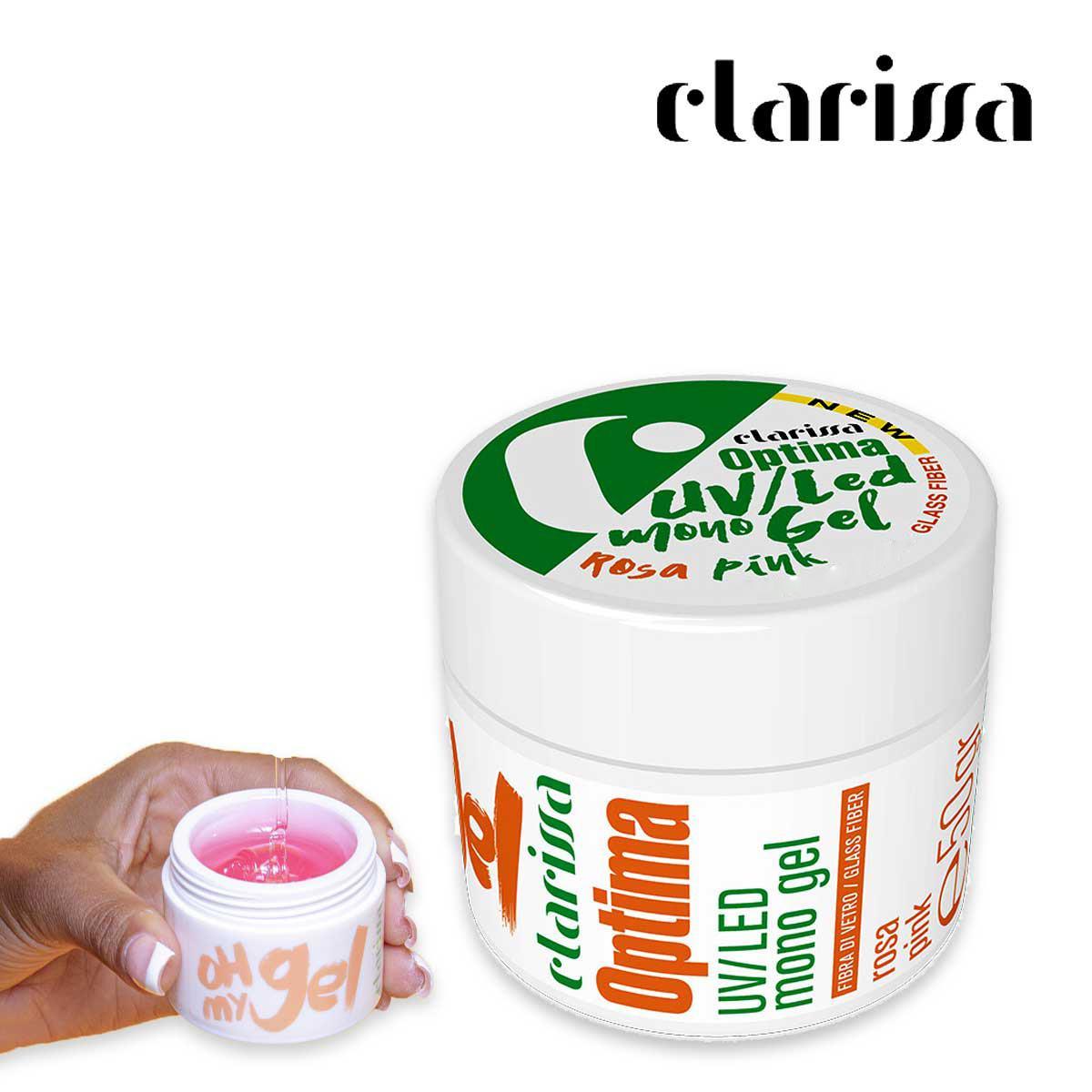Clarissa Optima UV-LED Monogel Rosa Fibre Glass 25 Gr