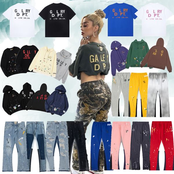 galleries tee t shirt designer shirts hoodie sweatpants mens womens flared trousers department spotted letters printed mens couples wear loo