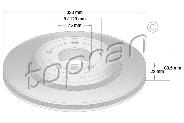 Brake Disc TOPRAN 500 580