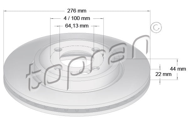Brake Disc TOPRAN 501 014